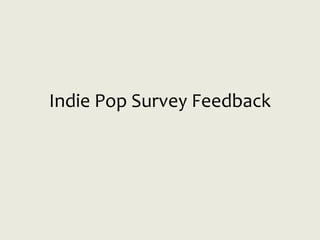 Indie Pop Survey Feedback
 