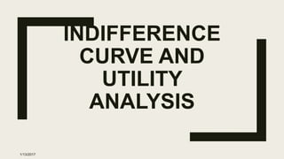 INDIFFERENCE
CURVE AND
UTILITY
ANALYSIS
1/13/2017
 
