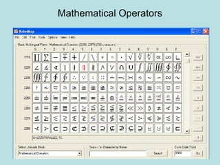 Mathematical Operators
