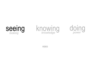 VIDEO seeing doing looking power knowing knowledge 