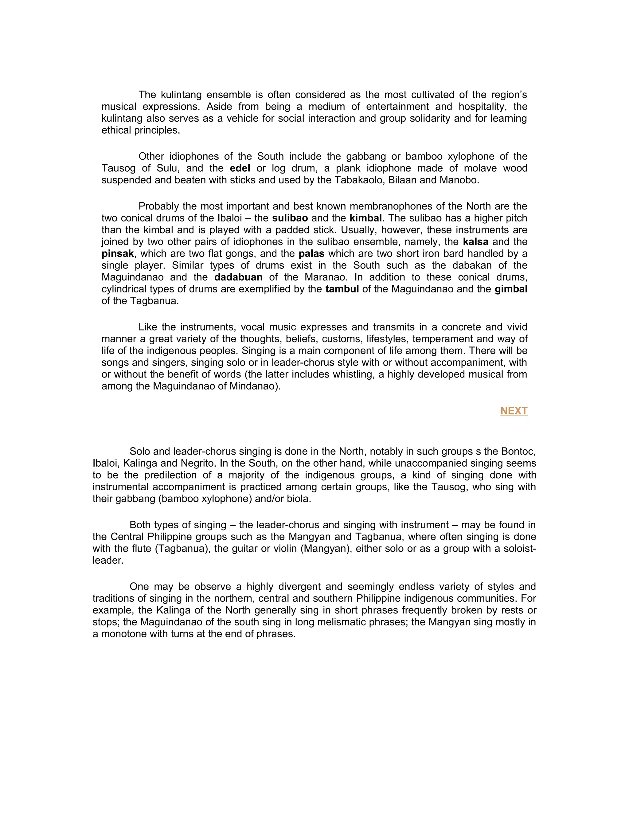 Indigenous music | DOC