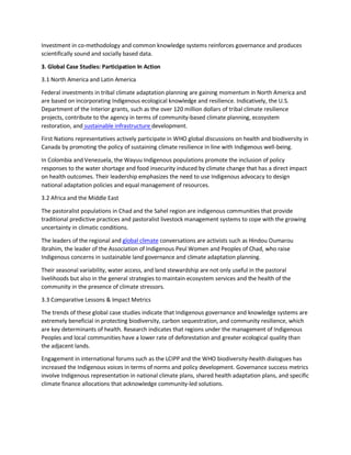 Indigenous Climate and Health Governance and Cultural Preservation | PDF