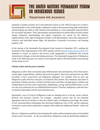 Indigenous youth as agents of change for self-determination | PDF