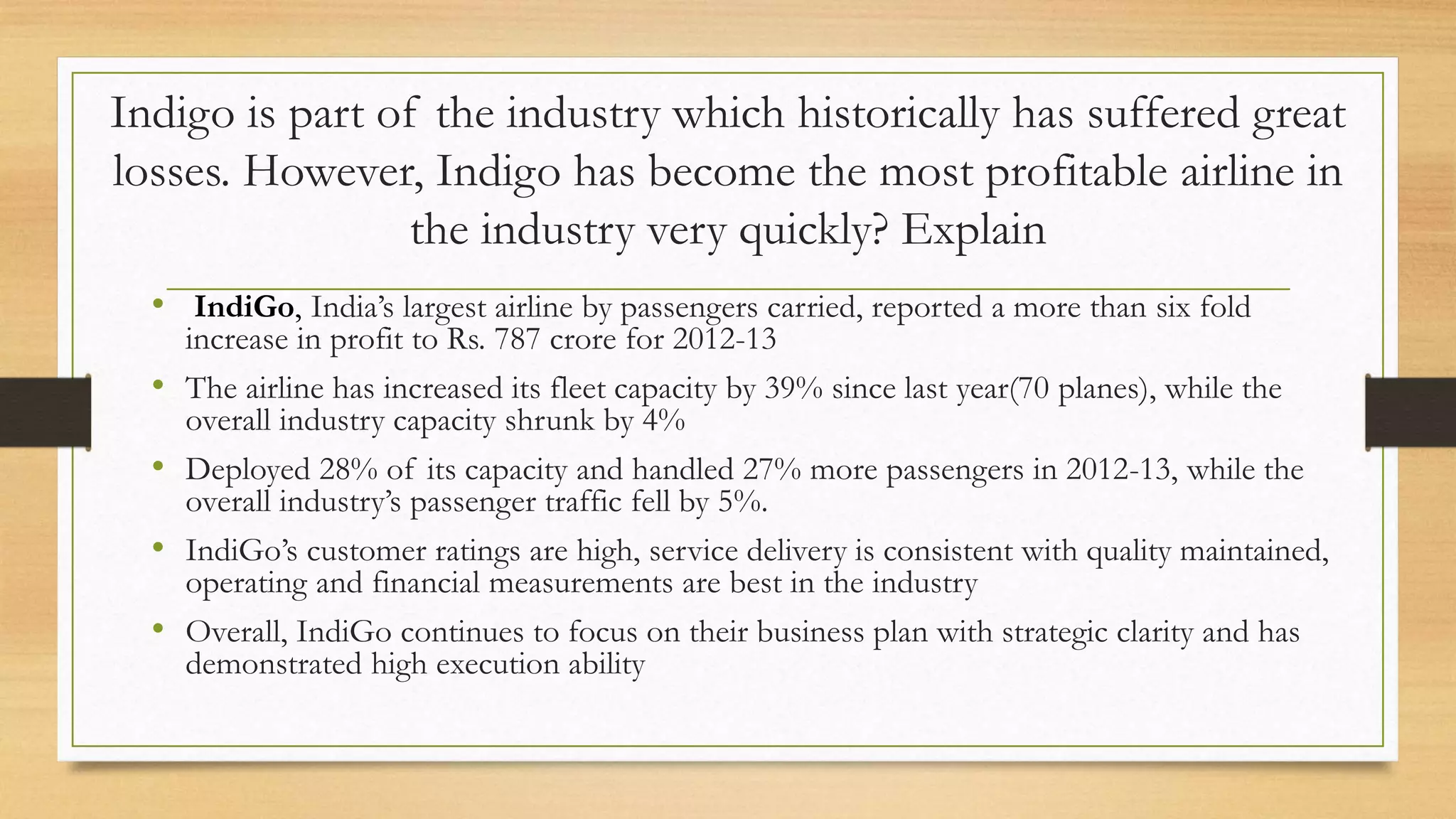 Indigo Airlines Strategy | PPTX | Air Travel | Travel Type