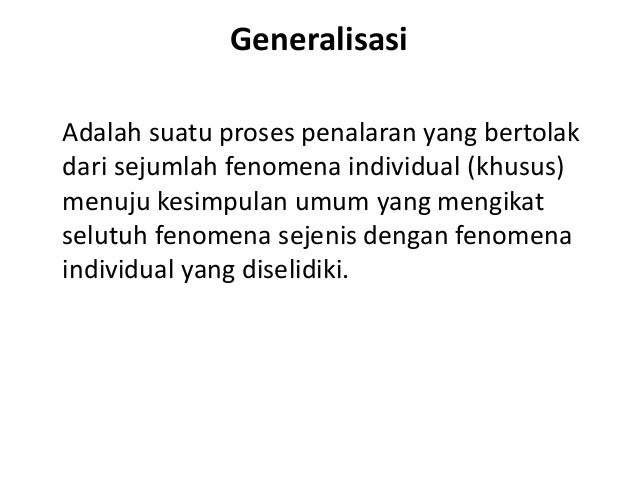 Indikator generalisasi