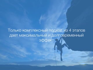 Только комплексный подход из 4 этапов
дает максимальный и долговременный
эффект
 