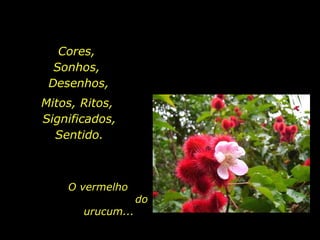 Cores,  Sonhos,  Desenhos, O vermelho  do urucum...   Mitos, Ritos,  Significados, Sentido. 