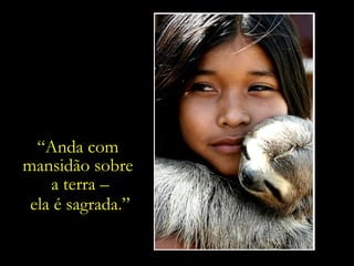 “ Anda com  mansidão sobre  a terra – ela é sagrada.” 