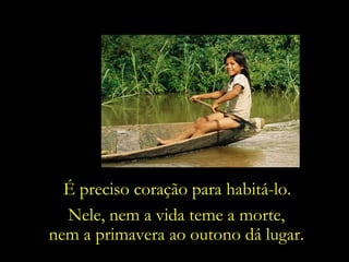 É preciso coração para habitá-lo. Nele, nem a vida teme a morte, nem a primavera ao outono dá lugar. 
