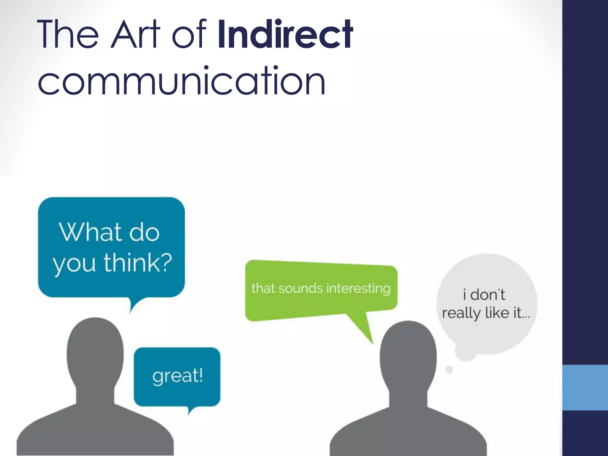 The Art of Indirect
communication
 