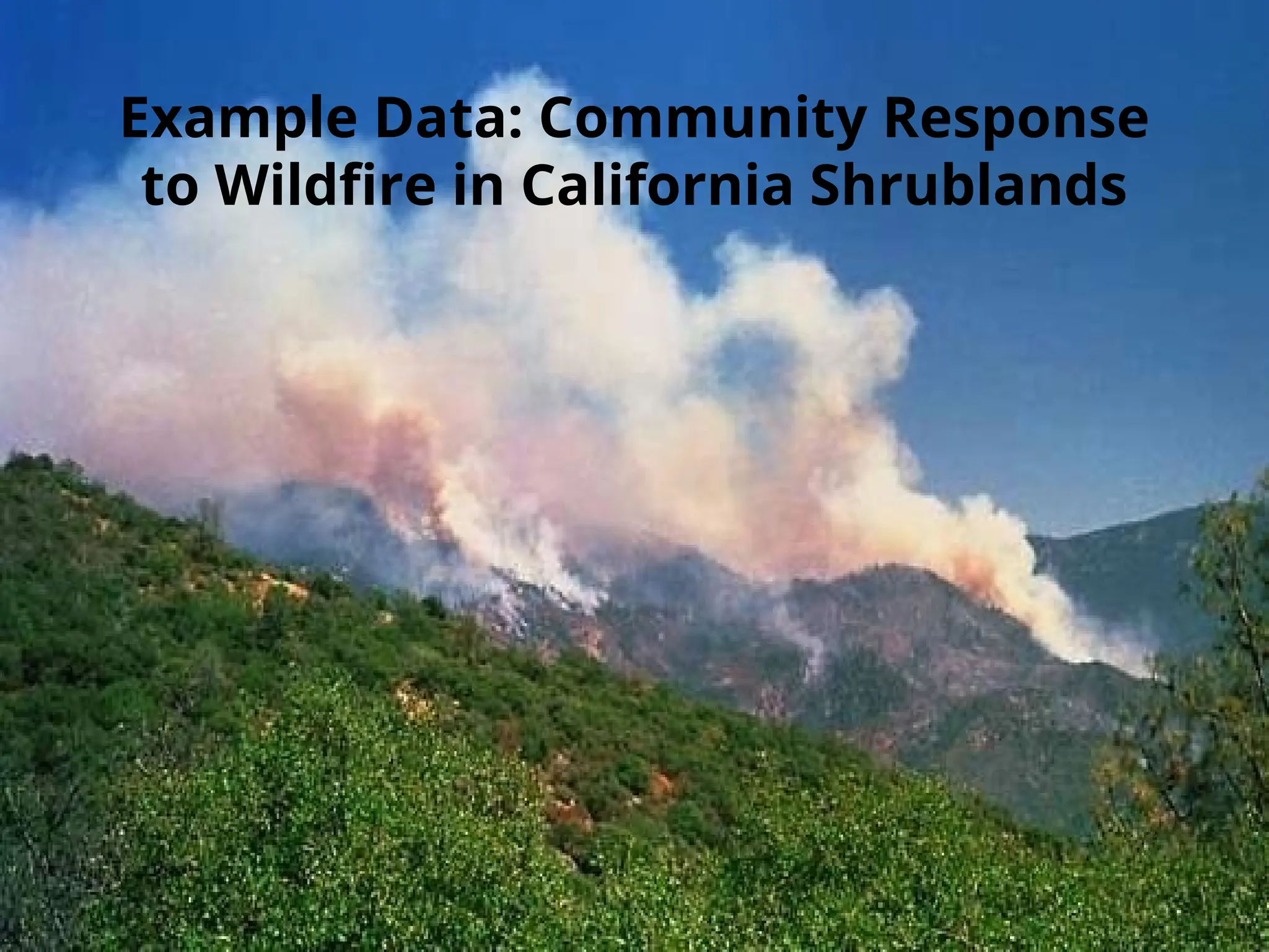 3
Example Data: Community Response
to Wildfire in California Shrublands
 