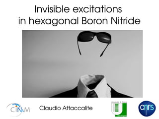 Invisible excitations 
in hexagonal Boron Nitride
Claudio Attaccalite
 