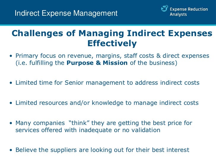 Indirect expense management improvement overview 7 12 no movement