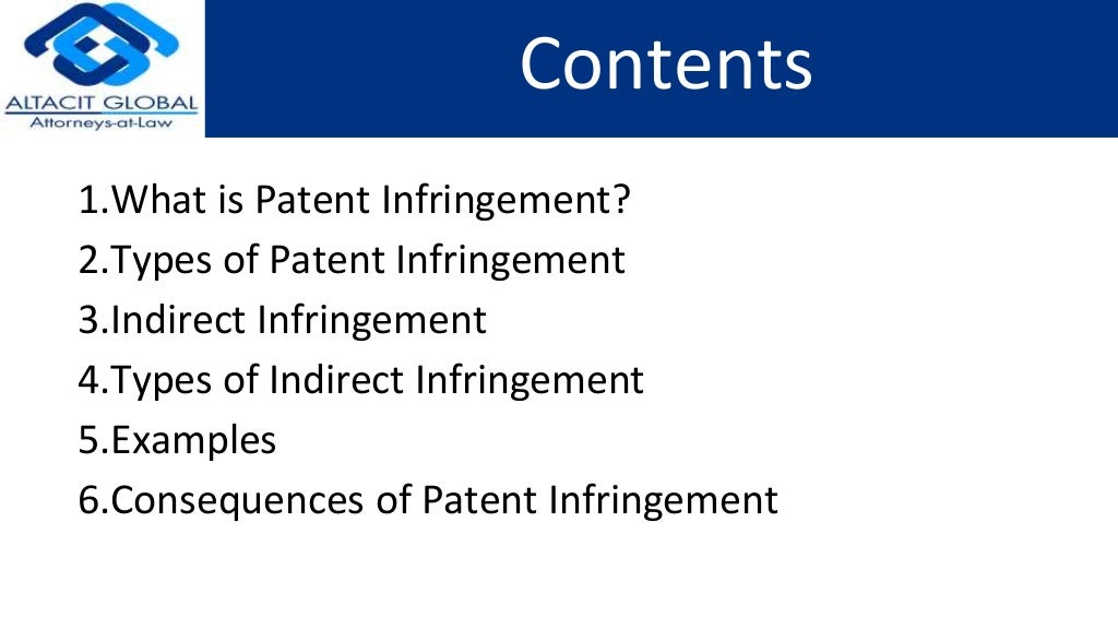 Indirect infringement of patents