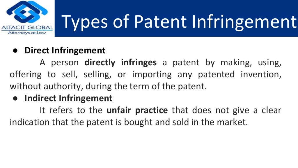 Indirect infringement of patents