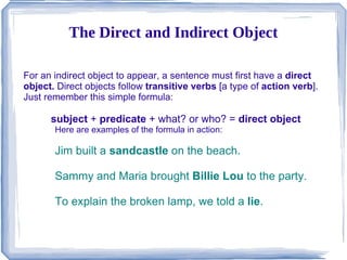 Indirect Object Examples