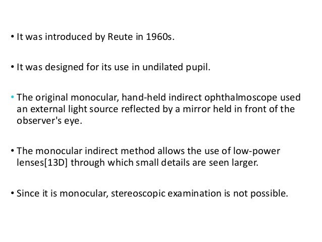 Indirect Ophthalmoscopy