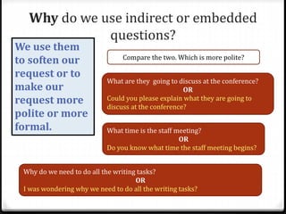 Indirect or embedded questions | PPTX