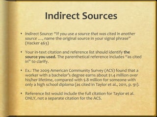 Indirect sources and Practice with templates | PPT