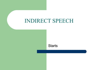 INDIRECT SPEECH
Starts
 