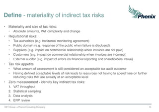 Tax Risk Level Indirect tax risk management | PDF