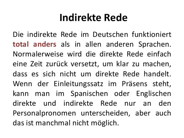 Was Ist Eine Indirekte Rede Indirekte Rede