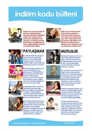 indirim kodu temmuz bülteni