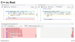 C++ vs. Rust
Незаменимый C++ 49 / 131
 