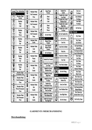 113 | P a g e
GARMENTS MERCHANDISING
Merchandising:
 