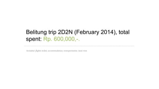 Raja Ampat Trip 7D6N: how much I spent?
2012
 