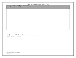 Temp Plan Report Indivedual development plan temp | PDF