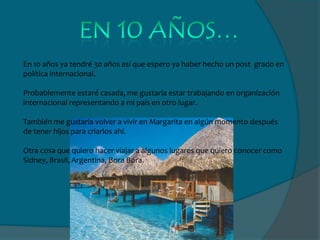 Durante los fines de semana, normalmente tengo mucho que estudiar pero si puedo voy a alguna playa.No me gusta salir mucho en la noche por el problema de la inseguridad pero de vez en cuando salgo para entretenerme,
