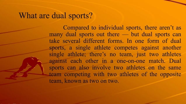INDIVIDUAL-AND-DUAL-SPORT-1st-Topic.pptx | Participant Sports | Fitness ...