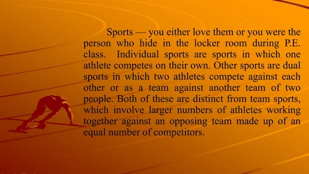 INDIVIDUAL-AND-DUAL-SPORT-1st-Topic.pptx | Participant Sports | Fitness ...