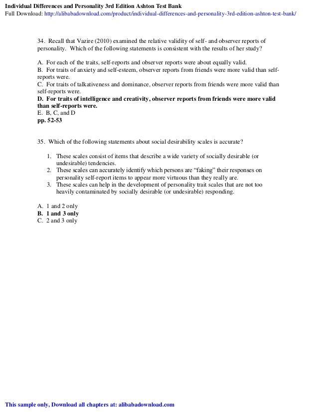 Individual Differences and Personality 3rd Edition Ashton