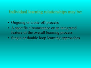 Individual Based Learning Individual & Work Based Learning | PPT