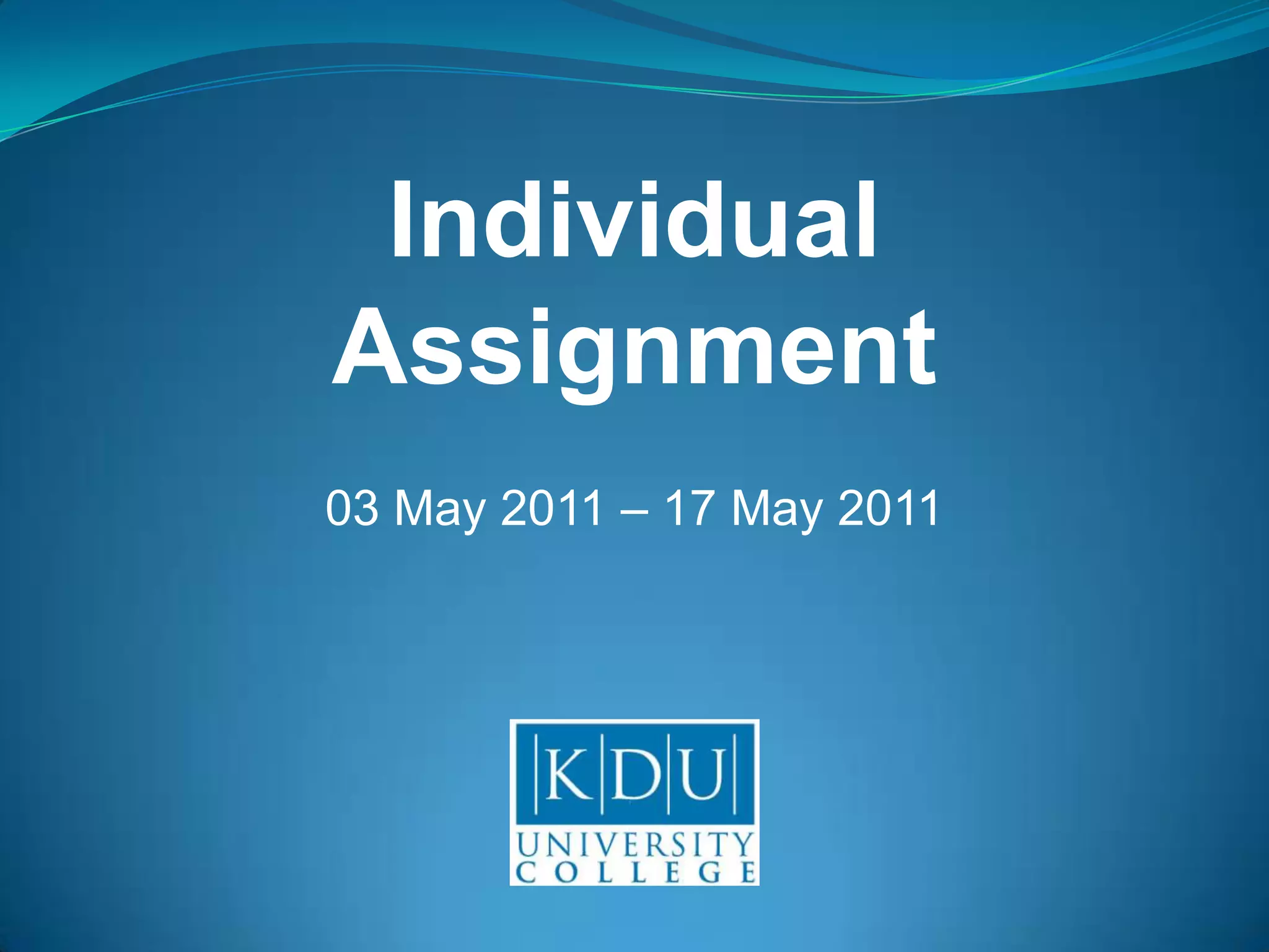 Individual assignment | PPTX
