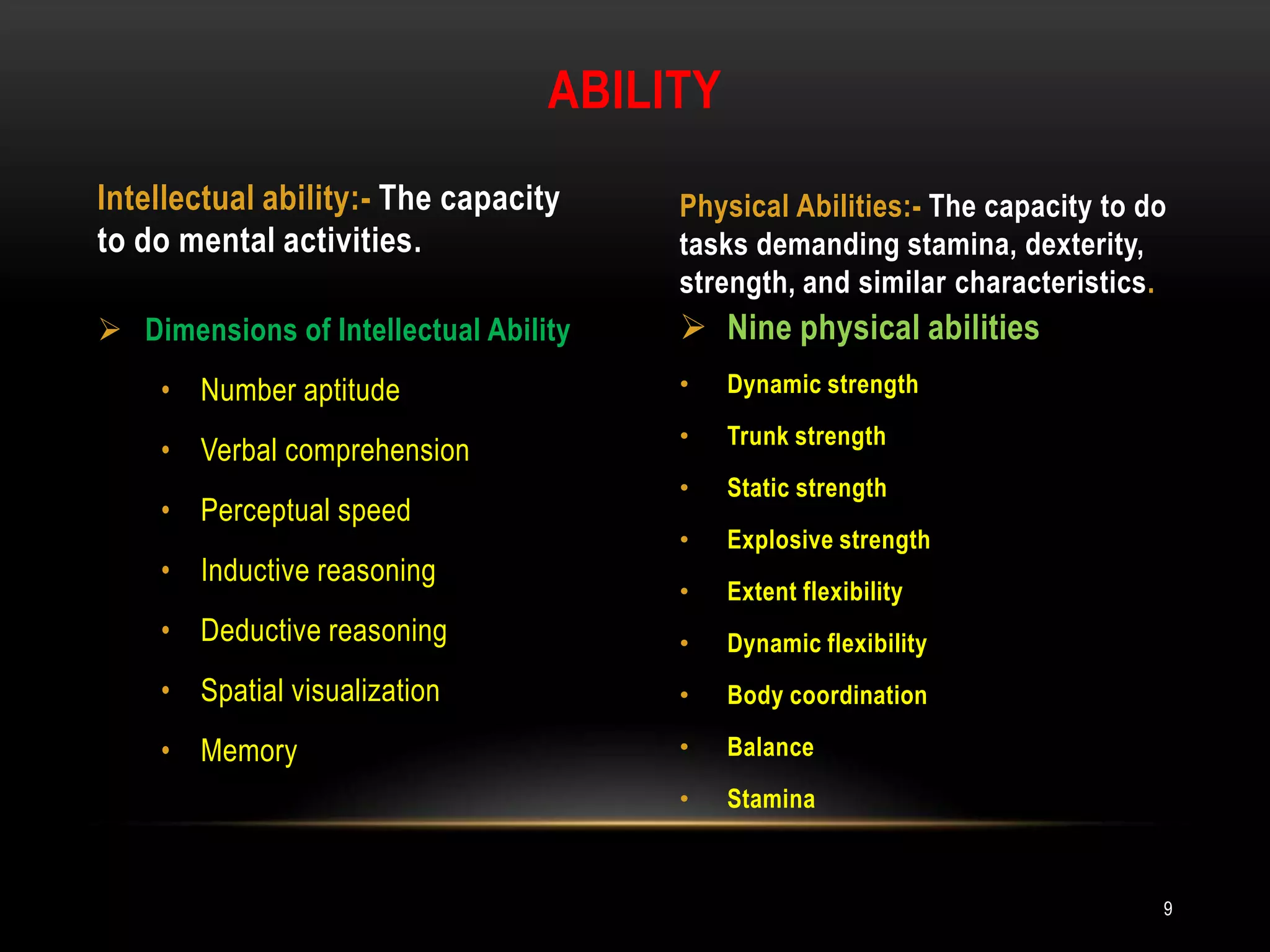 Dimensions of Intellectual Ability