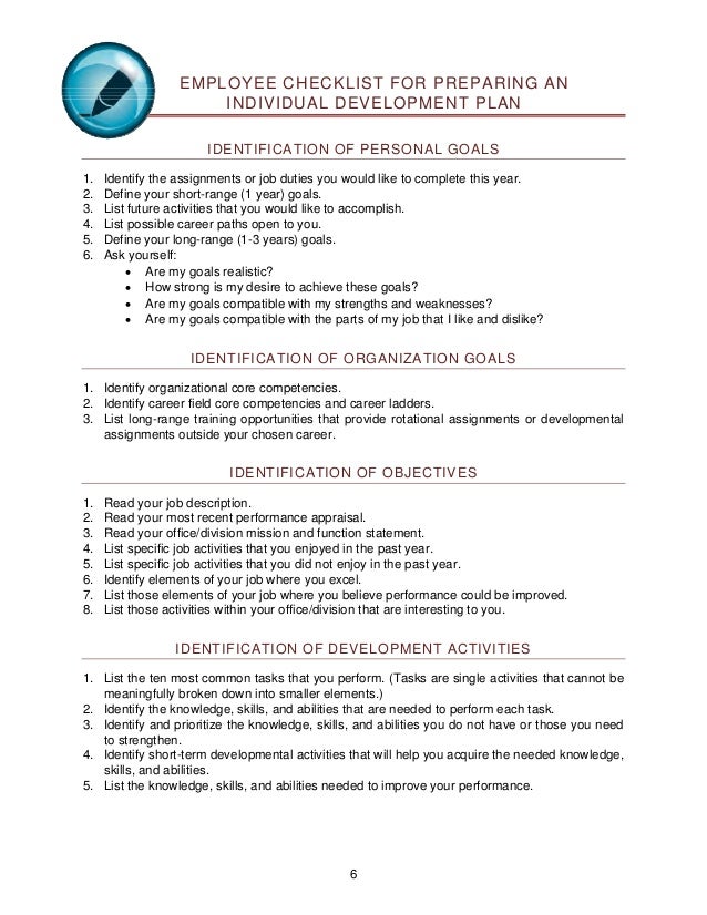 How to write individual development plan