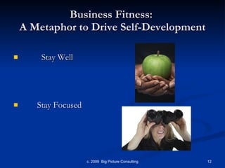 Business Fitness:  A Metaphor to Drive Self-Development Stay Well Stay Focused 