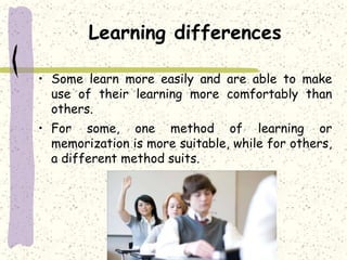 Individual Learning Difference “Individual difference and educational implications- thinking ...