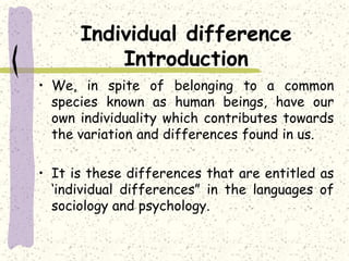 “Individual difference and educational implications- thinking, intelligence and attitude” Slide 3