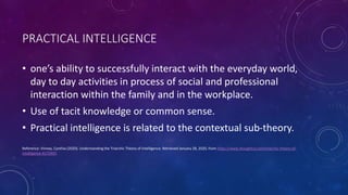 Practical Vs Intellectual INDIVIDUAL DIFFERENCES - Theories Of Intelligence | PPTX