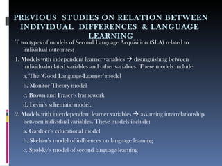 Individual differences and call powerpoint | PPT
