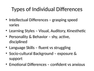 Individual_Differences_Session about hte students diffrences | PPTX