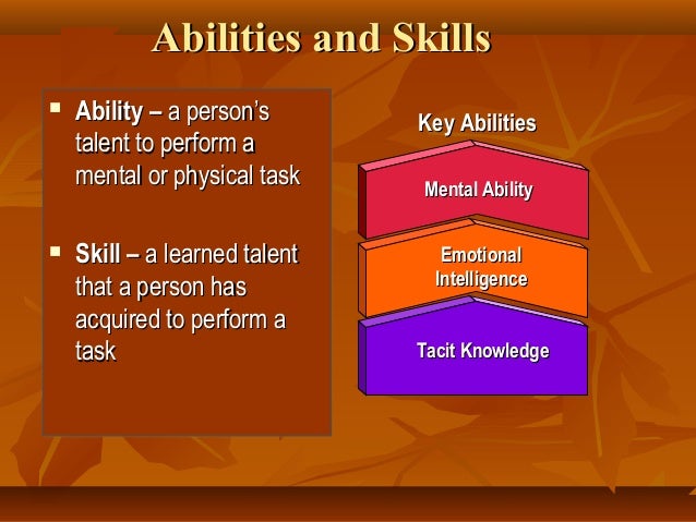 abilities and skills