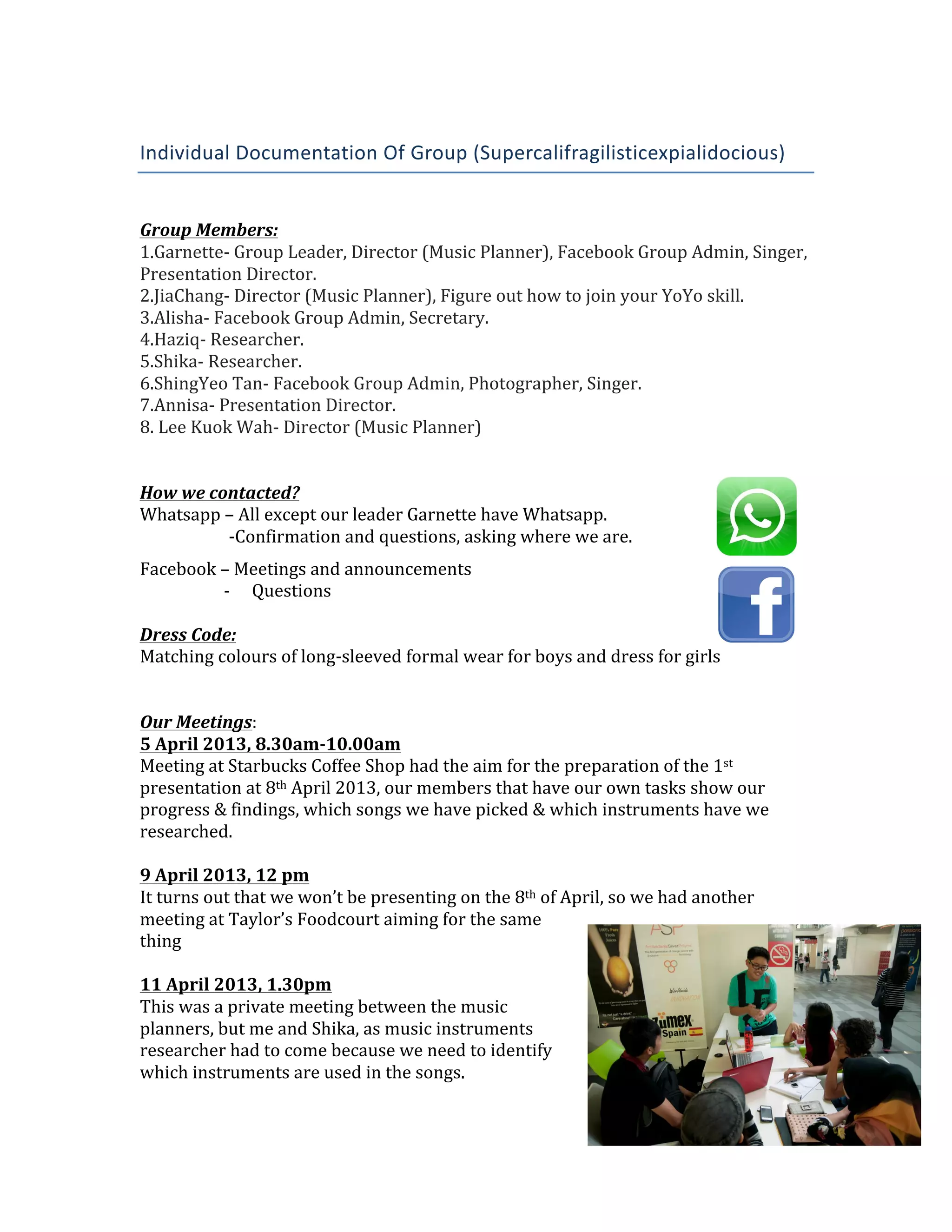 Individual documentation of group | PDF
