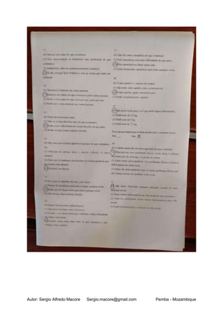 Autor: Sergio Alfredo Macore Sergio.macore@gmail.com Pemba - Mozambique
 