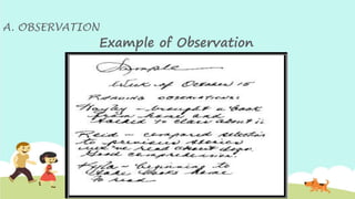 Observation Example Simple Individual inventory service | PPTX