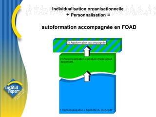 Individualisation organisationnelle  +  Personnalisation  =  autoformation accompagnée en FOAD 